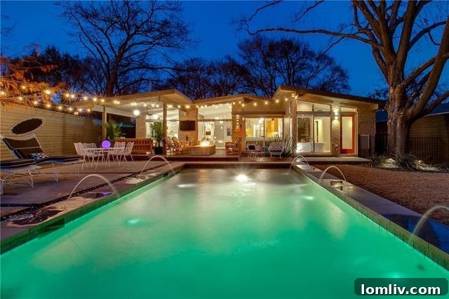 Architectural detail of the home's exterior, leading to the backyard