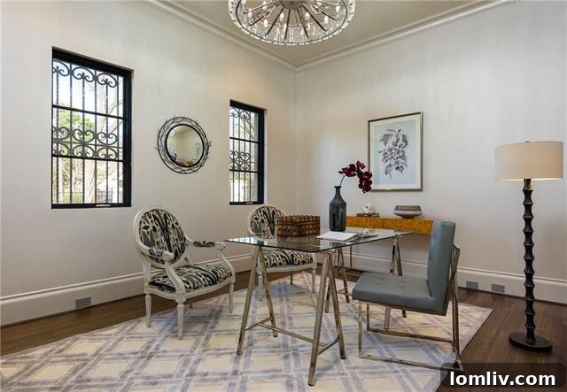 Staged Kitchen Island with Seating and Decorative Accents