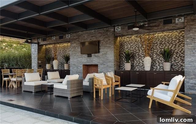 Staged Cozy Den or Sitting Room with Fireplace