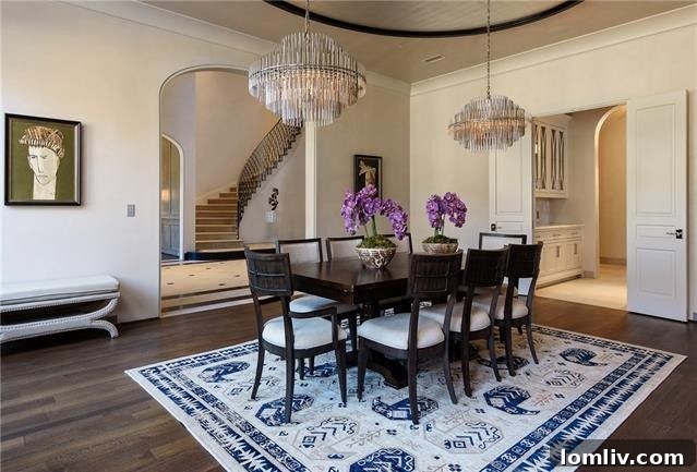 Luxurious Dining Area with Modern Spanish Revival Accents