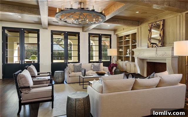 Architectural Detail of Arched Walkway in Luxury Home