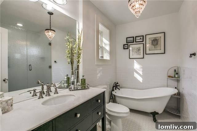 Private fenced backyard with mature trees and deck