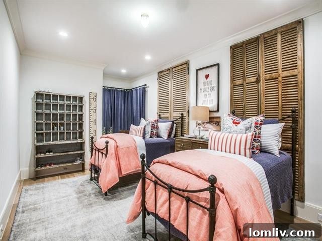 Preston Royal: Nolen Homes' Refined Transitional Style 27 Stylish Bedroom with Patterned Wallpaper