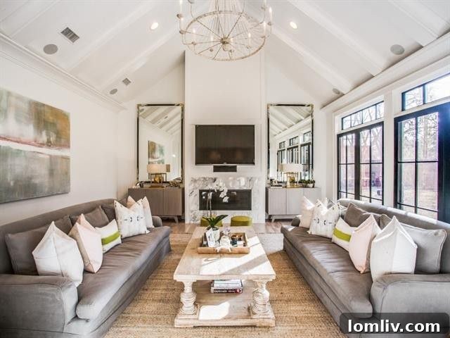 Preston Royal: Nolen Homes' Refined Transitional Style 8 Luxury Living Room at 6306 Royalton Drive