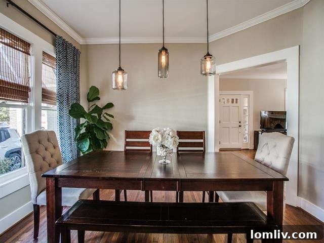 Dining area seamlessly connected to the kitchen in 511 Clermont Street