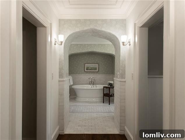 Interior Hallway with Architectural Details and Elegant Lighting