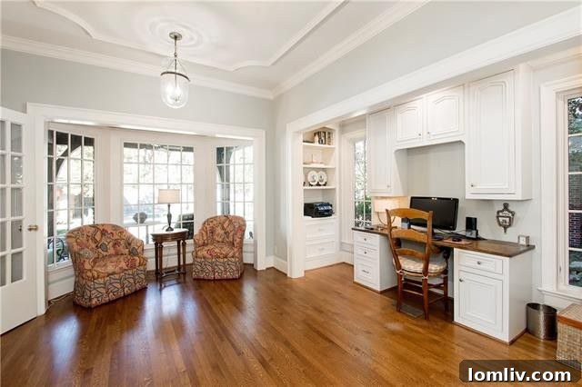 Detail of Interior Design in Tudor Home - Bookshelves