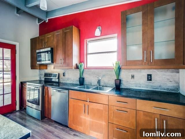 Close-up of Granite Countertops and Breakfast Bar