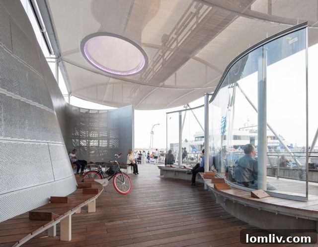 East 34th Street Ferry Terminal Interior in New York City designed by Sheila Kennedy