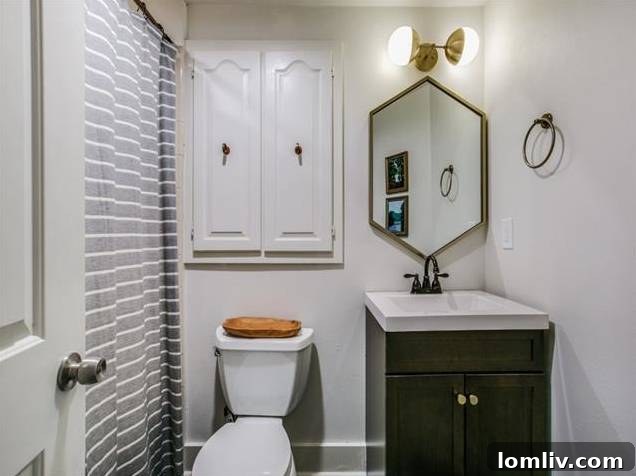 Another perspective of the versatile secondary living room in the basement.