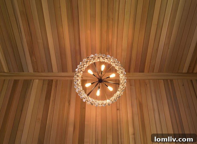 Spacious hallway connecting various areas of the open-concept home