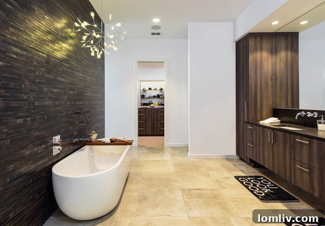 Exterior facade of 5125 Royal Crest featuring natural materials and clean lines