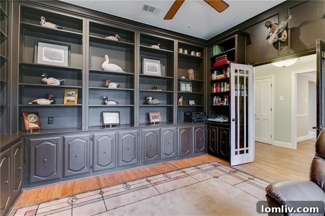 Elegant Home Office with Built-in Shelves