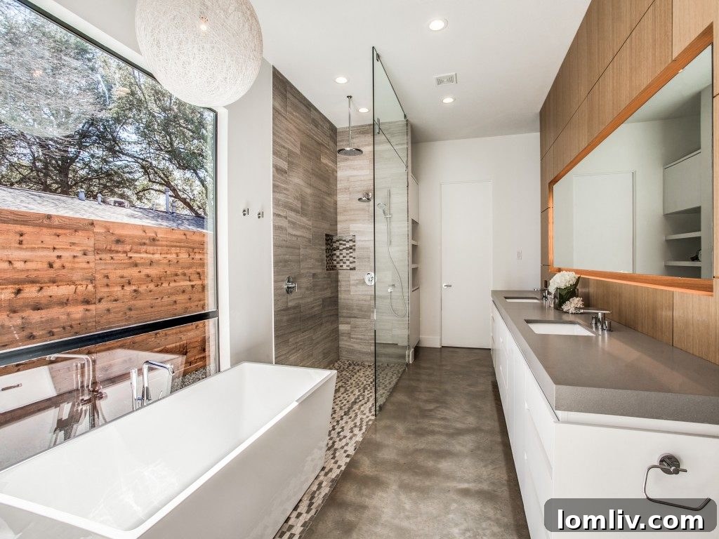 New Leaf Custom Homes Crafts Unrivaled Originality with Lakewood 7 Unique Tile Accent Wall in a Guest Bathroom