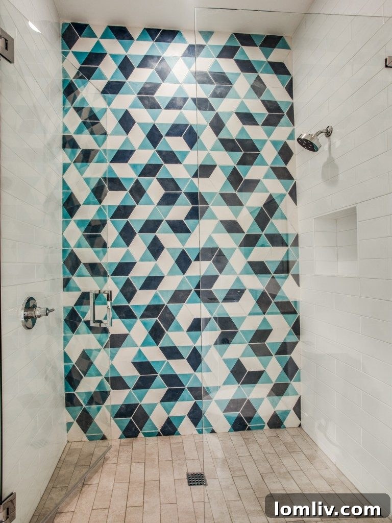 New Leaf Custom Homes Crafts Unrivaled Originality with Lakewood 8 Contemporary Bathroom Tile Design