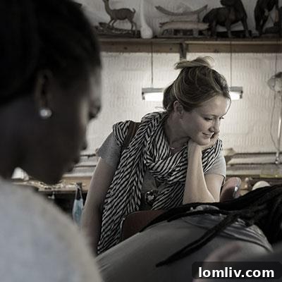 Meg Bartos of Kanju Interiors in her showroom, committed to fair wages for African artisans