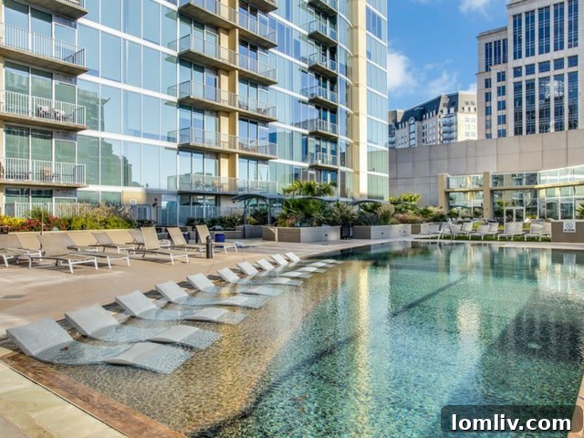 Dallas's Premier Apartment Pools 2 Stunning resort-style pool in a luxury Dallas apartment complex, perfect for summer relaxation