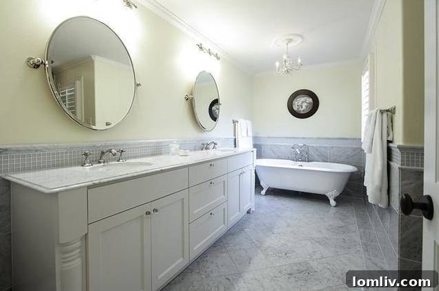 Walk-in shower with exquisite tile work in the master bathroom