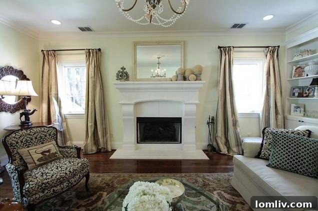 Bright and airy living area featuring a blend of classic design and modern comfort