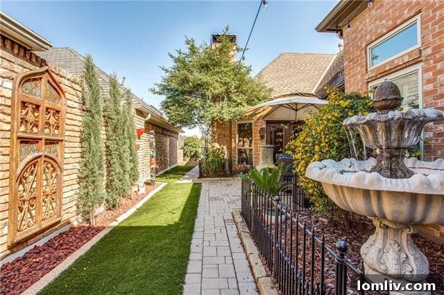 French doors opening to the beautiful and private courtyard