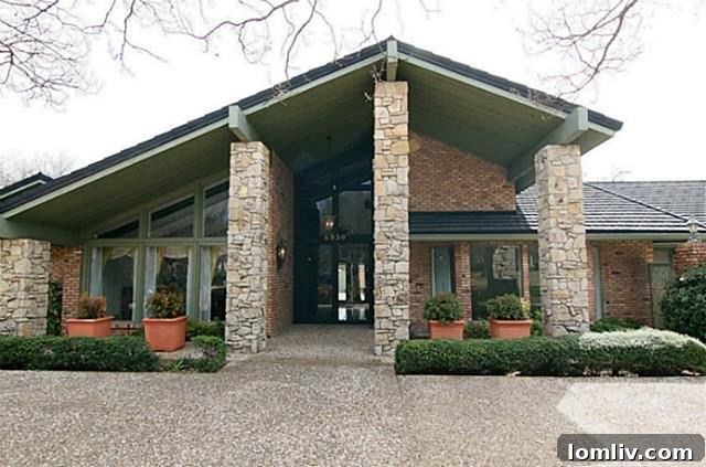 Original 1973 facade of 6930 Brookshire Drive before renovation