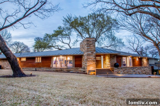 Northaven Home Tour: Fostering School-Community Connections 4 The striking corner lot residence at 7405 Kenshire Lane, featured on the Northaven Home Tour, showcasing its distinctive ledge stone and mid-century lines.
