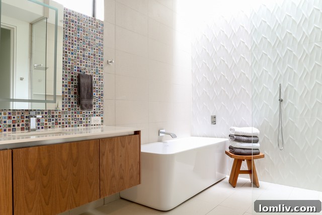 WRHT03-006 - Master bathroom with skylight and unique tile design by Tavis Westbrook