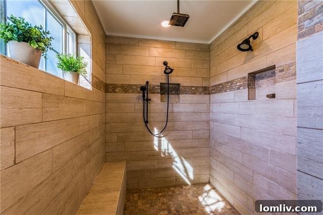 Dallas Getaway: Bespoke Barndominium Estate on 10 Secluded Acres 17 Oversized Walk-in Shower with Multiple Heads