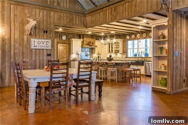 Dallas Getaway: Bespoke Barndominium Estate on 10 Secluded Acres 8 Polished Concrete Floors: Durable and Stylish