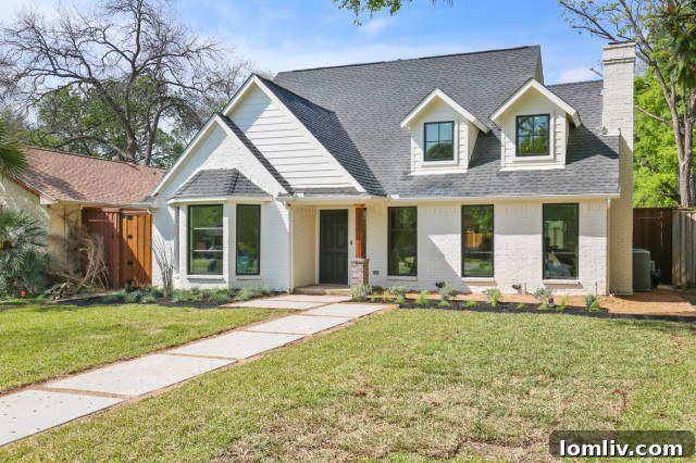 Exterior view of Scandinavian farmhouse inspired home