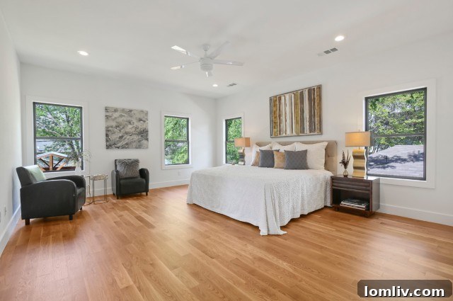 Luxurious master bathroom with Carrara Marble wet room