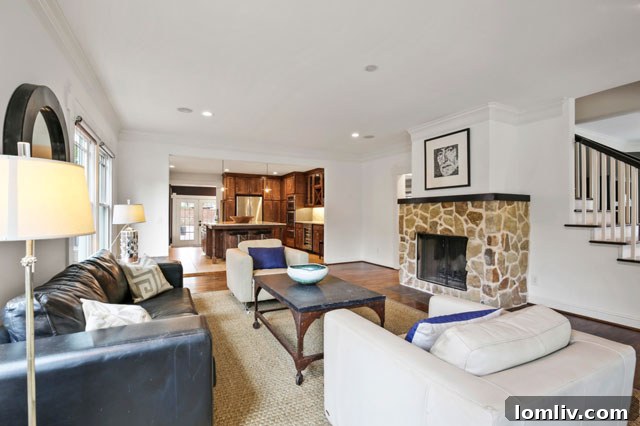 Luxury backyard with custom landscaping and lighting