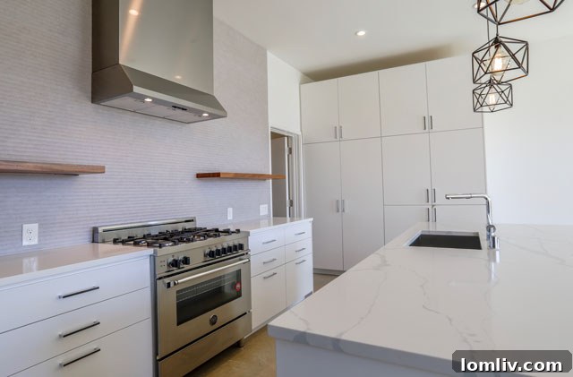 Stylish staircase leading to the upper levels of a Knox View home