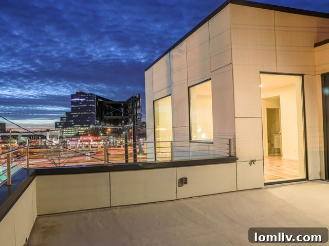 Rooftop deck with city views, perfect for entertaining at Knox View Homes