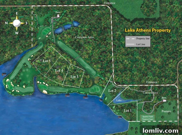 Aerial view of The Links of Lake Athens and its sprawling estate