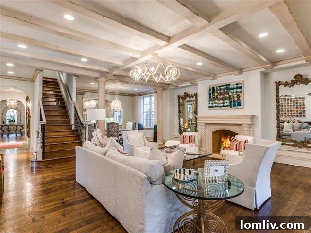 A Modern Fireplace with Art Piece Above, Blending French and Swedish Aesthetics