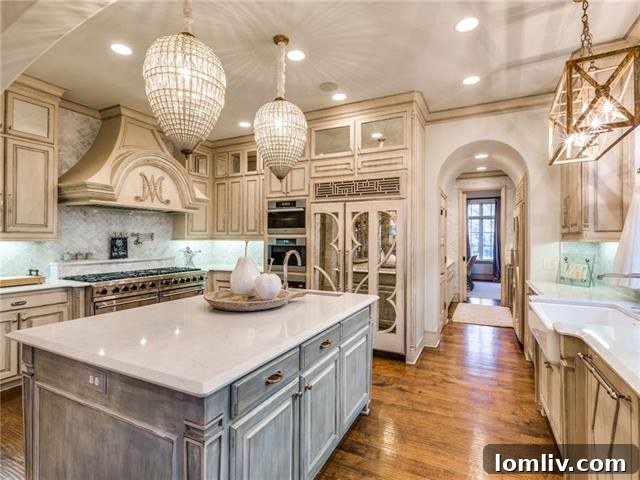 Close-up of the Mirrored French Church Windows Concealing the Refrigerator