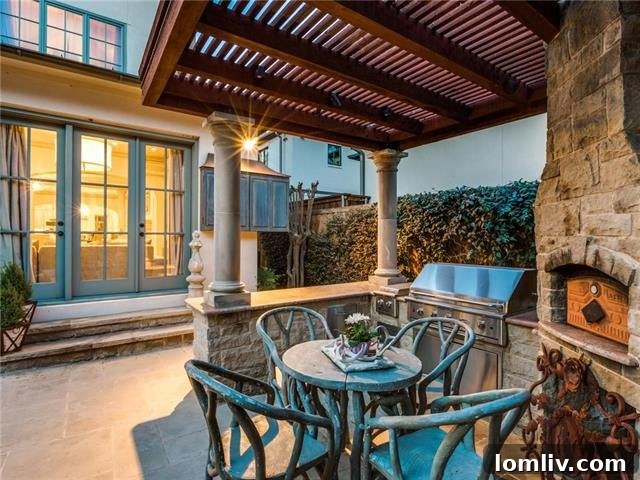 Beautifully Landscaped Backyard with Architectural Details