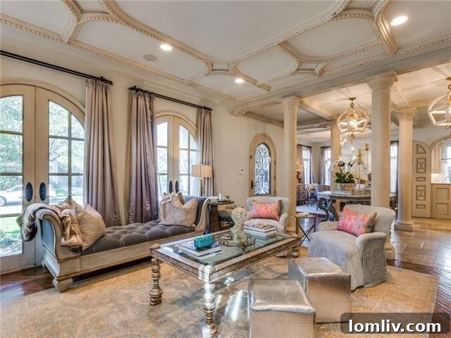 View of an Elegant Hallway with Archways and Polished Floors