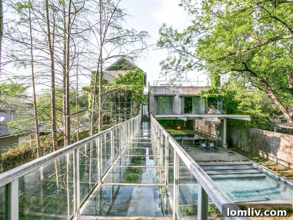 Architectural rendering or detailed plan highlighting the unique, multi-level structure and innovative design of 4404 Greenbrier Drive.