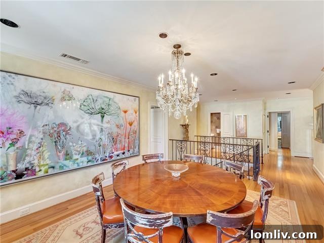 Alta Drive's Subtle Exterior Hides Lavish Grandeur 5 Inviting Dining Area Revealing Unique Split-Level Layout