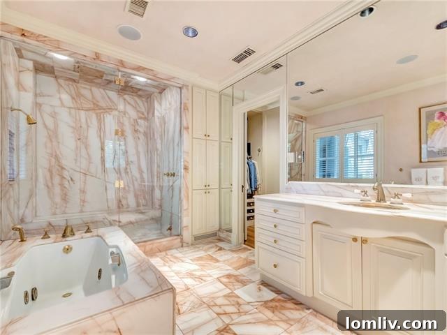 Alta Drive's Subtle Exterior Hides Lavish Grandeur 10 Elegant Master Dressing Room with Marble-Topped Packing Table