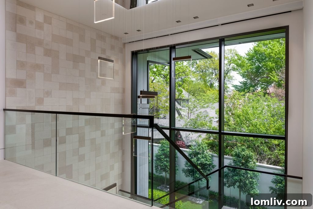 Upper Level Balcony with Glass Railing