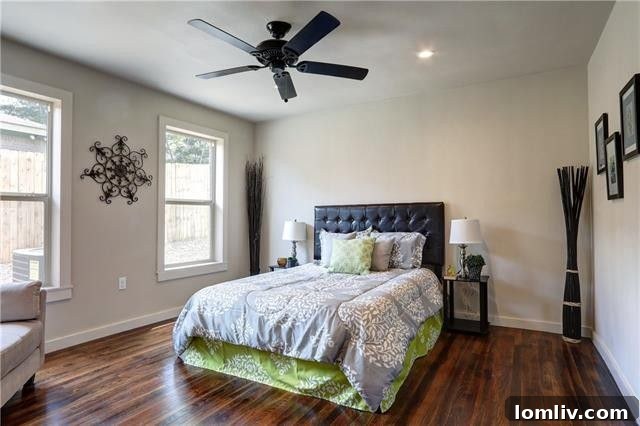 An overview of the front yard and elevated position of the home, providing privacy and scenic views.