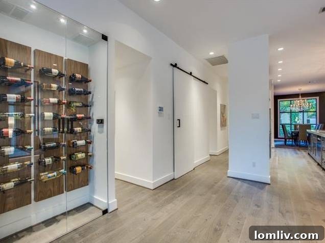 Luxurious master bedroom with sitting area and direct pool access