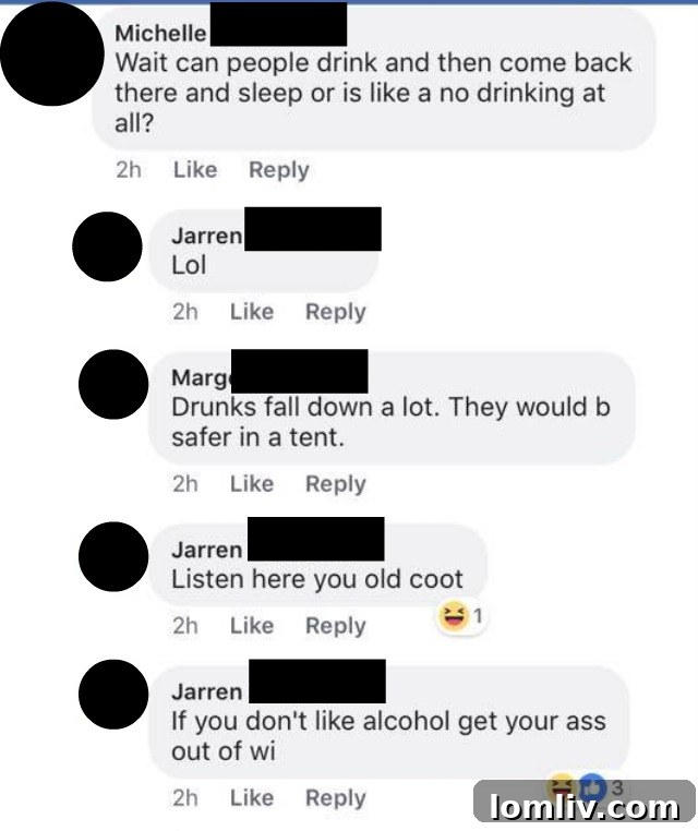 Marg clarifies that even off-site drinking is problematic, citing her 'tent' philosophy.