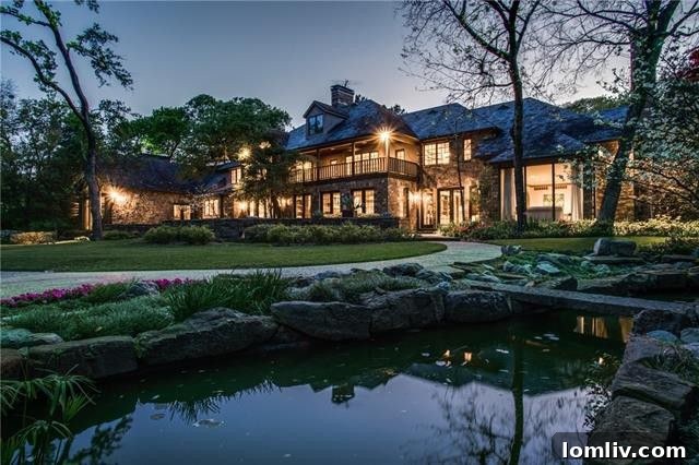 Stunning Rear View of 4656 Meadowood Road Mountain-Style Dallas Mansion