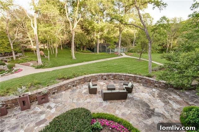 Serene Outdoor Patio Area with Lush Landscaping
