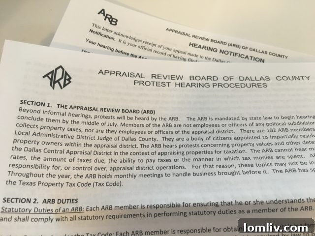 Homeowner reviewing property tax documents for protest