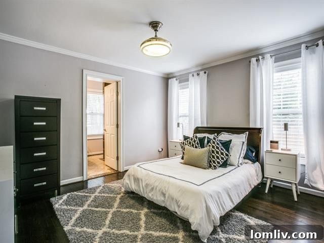 Comfortable and well-lit bedroom space